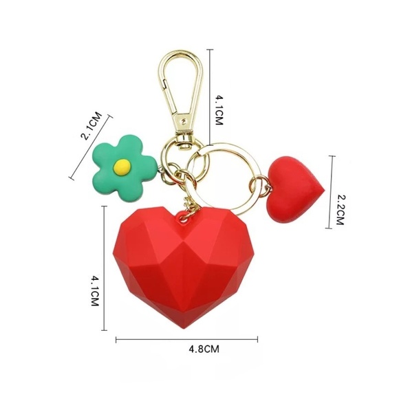 **ACACIA* Red Heart Fashion Pendant Keychain Ring - Picture 4 of 4